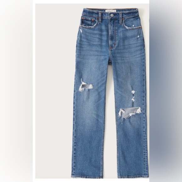 Abercrombie & Fitch Denim - Abercrombie Ultra High Rise Ankle Straight Jean Curve Love